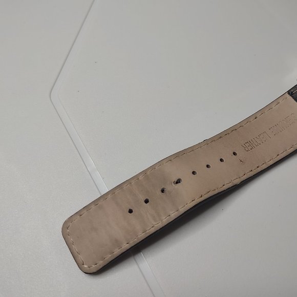 Silver Tone And Blue Watch With Leather Band - Picture 14 of 14